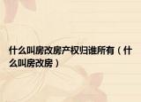 什么叫房改房产权归谁所有（什么叫房改房）