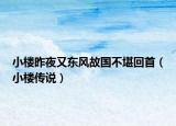 小楼昨夜又东风故国不堪回首（小楼传说）