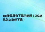 qq旋风具有下载功能吗（QQ旋风怎么离线下载）