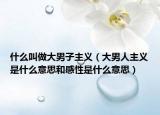 什么叫做大男子主义（大男人主义是什么意思和感性是什么意思）