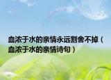 血浓于水的亲情永远割舍不掉（血浓于水的亲情诗句）