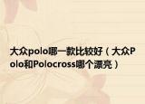 大众polo哪一款比较好（大众Polo和Polocross哪个漂亮）