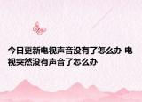 今日更新电视声音没有了怎么办 电视突然没有声音了怎么办