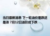 当日最新消息 下一轮油价是跌还是涨 7月12日油价或下跌