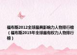 福布斯2012全球最具影响力人物排行榜（福布斯2015年全球最有权力人物排行榜）