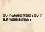 爱之初体验张震岳歌词（爱之初体验 张震岳演唱歌曲）
