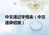 中文速记字母表（中文速录初级）