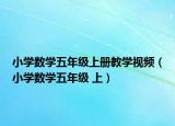 小学数学五年级上册教学视频（小学数学五年级 上）