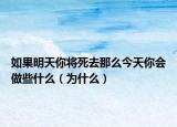 如果明天你将死去那么今天你会做些什么（为什么）