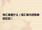 电汇单是什么（电汇单与进账单的区别）
