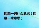 四藏一时什么意思（四藏一啥意思）
