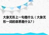 大象无形上一句是什么（大象无形一词的意思是什么?）