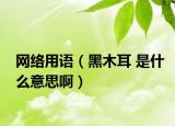 网络用语（黑木耳 是什么意思啊）