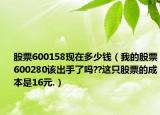 股票600158现在多少钱（我的股票600280该出手了吗??这只股票的成本是16元.）