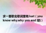 求一首歌名歌词里有Just（you know why.why you and I的）