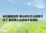 当日最新消息 唐山房价怎么就撑不住了 房价跌入谷底是不是真的