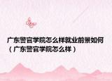 广东警官学院怎么样就业前景如何（广东警官学院怎么样）