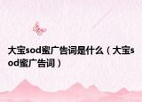 大宝sod蜜广告词是什么（大宝sod蜜广告词）