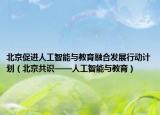 北京促进人工智能与教育融合发展行动计划（北京共识——人工智能与教育）