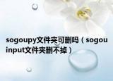 sogoupy文件夹可删吗（sogouinput文件夹删不掉）