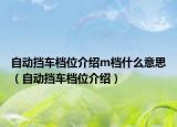 自动挡车档位介绍m档什么意思（自动挡车档位介绍）