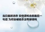 当日最新消息 安倍遭枪击前最后一句话 为何会被暗杀没有保镖吗