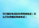 可打国际电话的免费网络电话（怎么打免费国际网络电话）