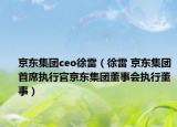 京东集团ceo徐雷（徐雷 京东集团首席执行官京东集团董事会执行董事）