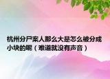 杭州分尸案人那么大是怎么被分成小块的呢（难道就没有声音）