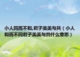 小人同而不和,君子美美与共（小人和而不同君子美美与共什么意思）