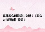 狐狸怎么叫歌词中文版（《怎么办 狐狸叫》歌词）