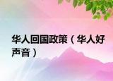 华人回国政策（华人好声音）