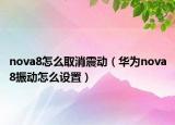 nova8怎么取消震动（华为nova8振动怎么设置）