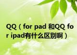 QQ（for pad 和QQ for ipad有什么区别啊）