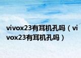 vivox23有耳机孔吗（vivox23有耳机孔吗）