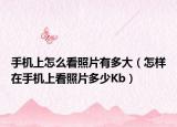 手机上怎么看照片有多大（怎样在手机上看照片多少Kb）