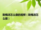 酸梅汤怎么做的视频（酸梅汤怎么做）