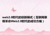web2.0时代的创新模式（互联网草根革命Web2.0时代的成功方略）