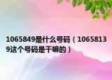 1065849是什么号码（10658139这个号码是干嘛的）