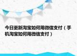 今日更新淘宝如何用微信支付（手机淘宝如何用微信支付）