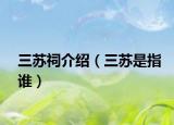 三苏祠介绍（三苏是指谁）