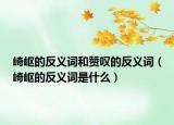 崎岖的反义词和赞叹的反义词（崎岖的反义词是什么）