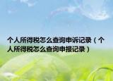 个人所得税怎么查询申诉记录（个人所得税怎么查询申报记录）