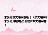 朱光潜咬文嚼字解析（《咬文嚼字》朱光潜,中你是怎么理解咬文嚼字的）