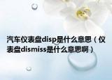 汽车仪表盘disp是什么意思（仪表盘dismiss是什么意思啊）