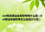 dnf尊贵黑钻会员称号有什么用（Dnf黑钻专属称号怎么拿简介介绍）