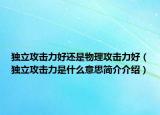 独立攻击力好还是物理攻击力好（独立攻击力是什么意思简介介绍）