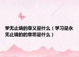学无止境的意义是什么（学习是永无止境的的意思是什么）