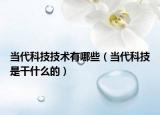 当代科技技术有哪些（当代科技是干什么的）