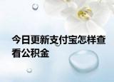 今日更新支付宝怎样查看公积金